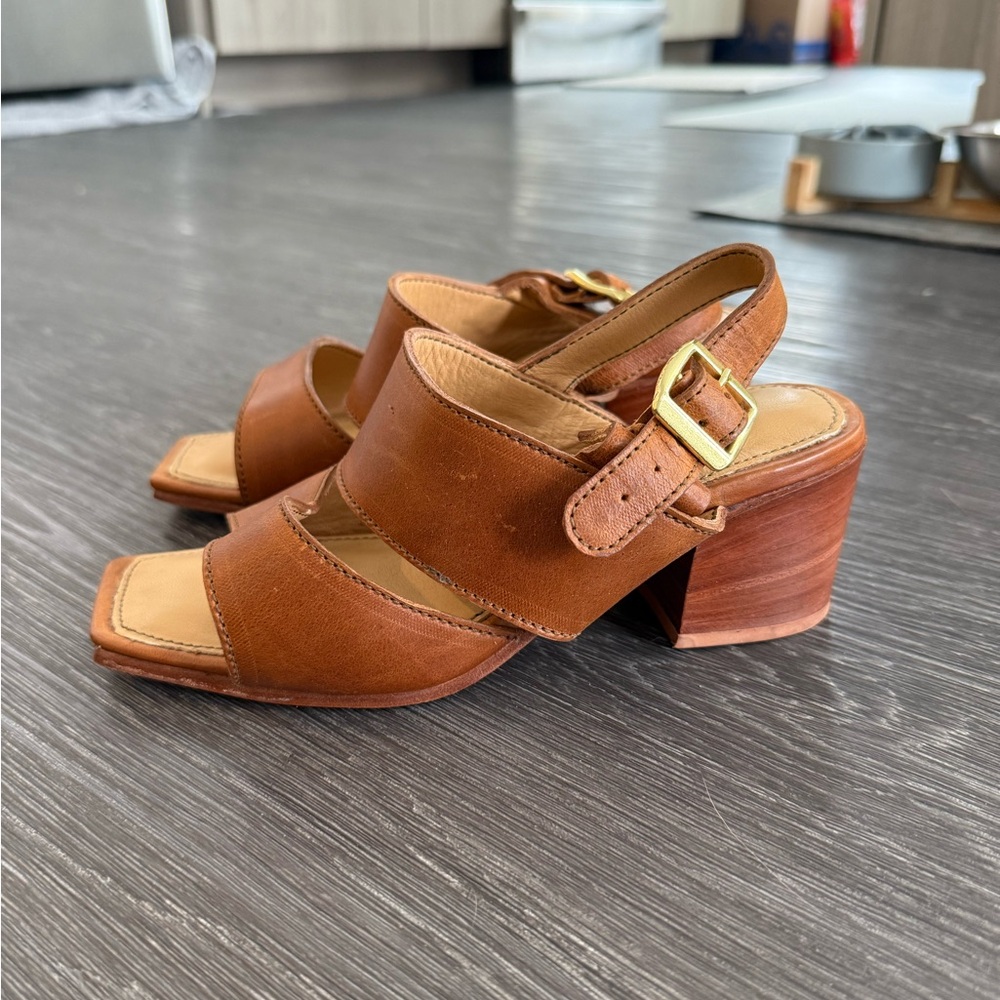 Adelante Handcrafted Leather Block Heels (Size 5D)